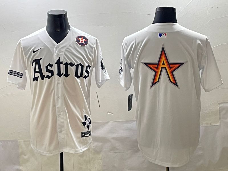 Men 2025 Houston Astros Blank White Five generations Joint Name Nike MLB Jersey style 17->houston astros->MLB Jersey